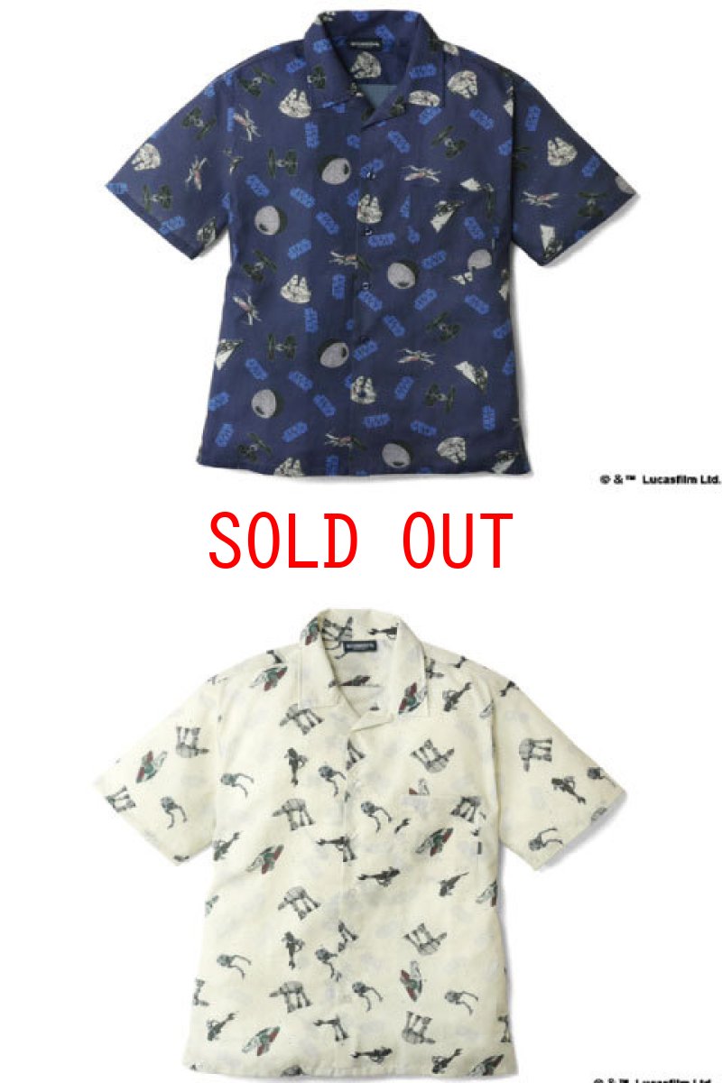 画像1: × StarWars Vehicles Textile S/S Shirts Navy Off White シャツ (1)