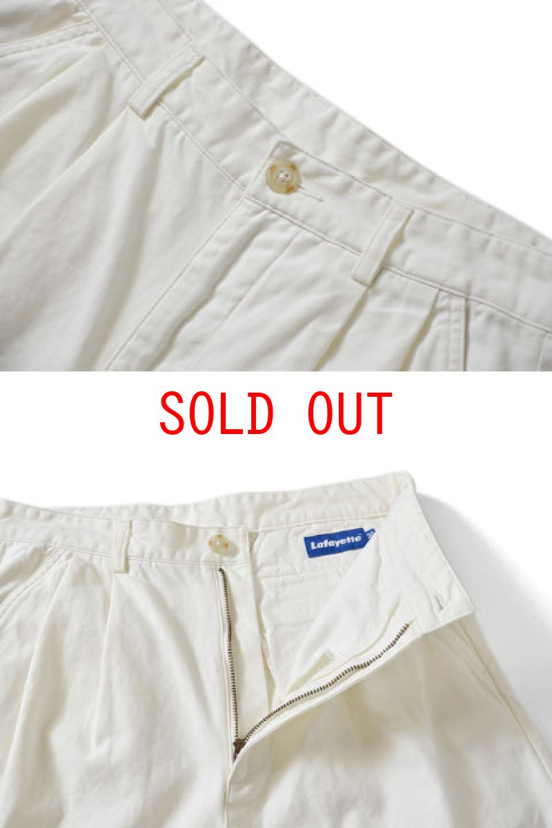 画像3: Lafayette(ラファイエット) Classic Chino Tack Shorts White クラシック チノ タック ショーツ  (3)