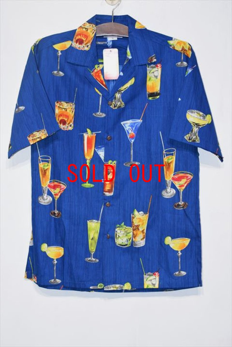 画像1: Pacific legend(パシフィック  レジェンド) Aloha Cocktail Allover Navy  Shirts Navy レジェンド アロハシャツ ネイビー (1)