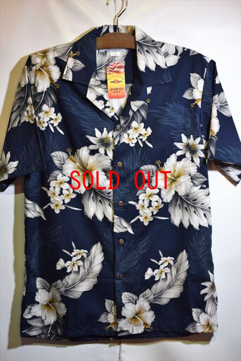 画像1: Pacific legend(パシフィック  レジェンド) Aloha Flower Allover Navy  Shirts Navy レジェンド アロハシャツ ネイビー (1)