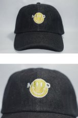 画像1: Mood NYC (ムード エヌワイシー) Smile Hat Black Denim Ball Cap キャップ (1)