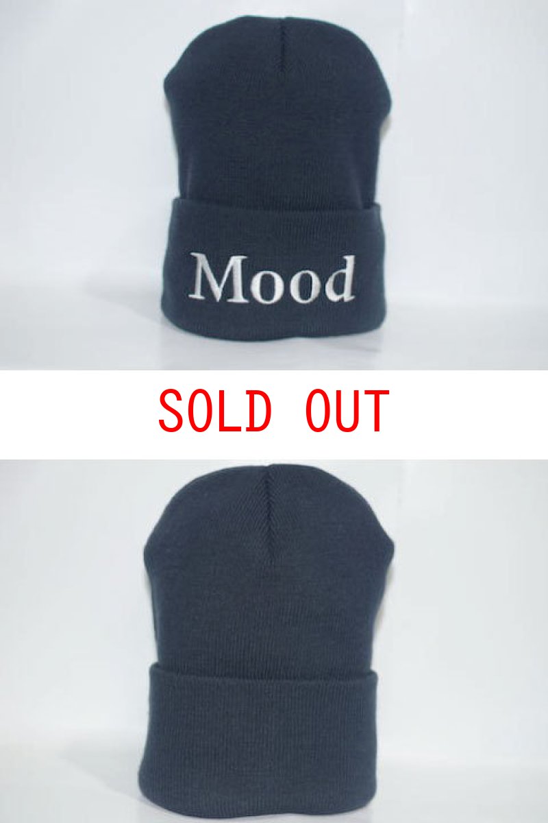 画像1: Mood NYC (ムード エヌワイシー) Classic Logo Beanie Knit Cap Navy ビーニー ニットキャップ (1)