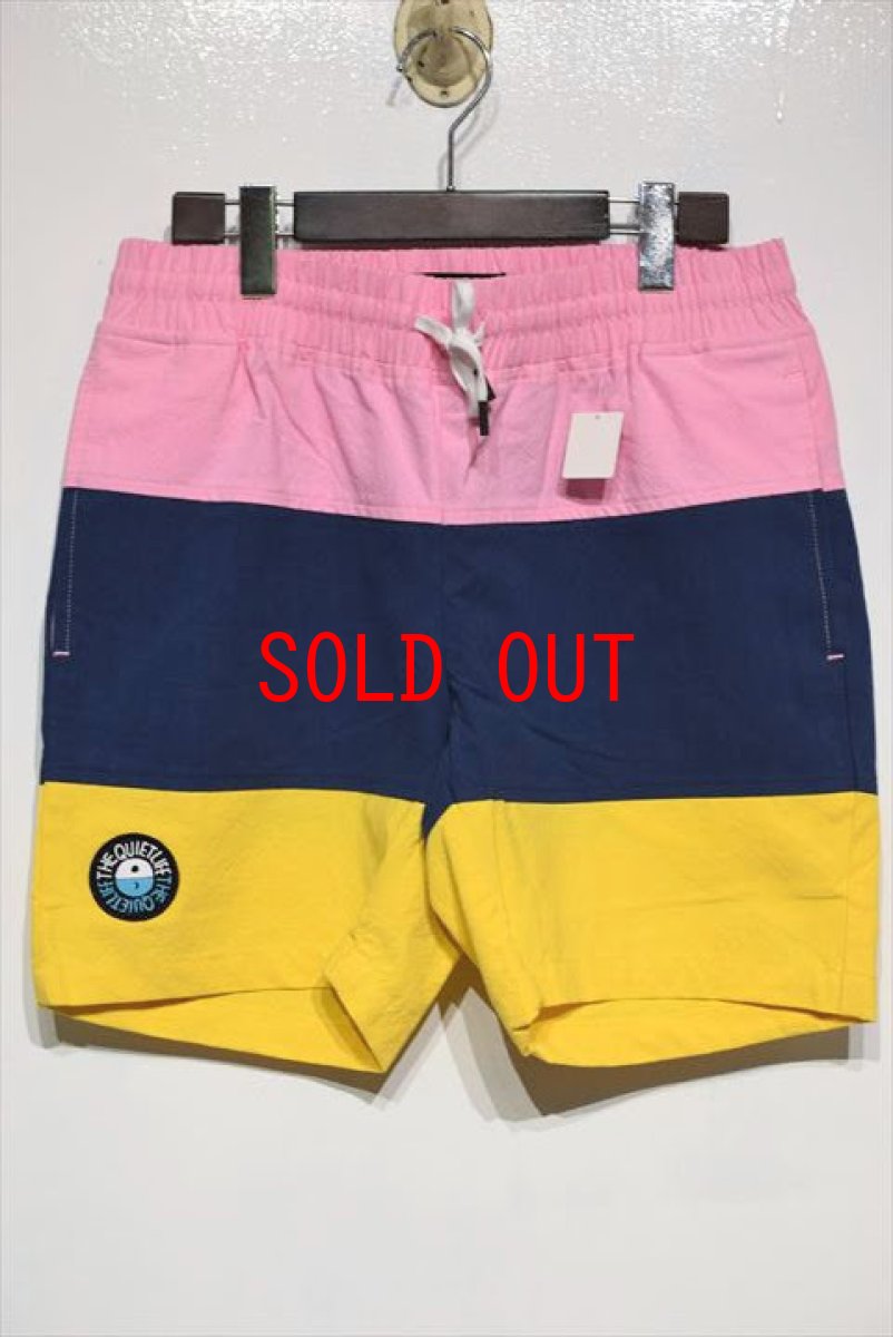 画像1: The Quiet Life(クワイエット ライフ) Solar Beach Shorts Pink Navy Yellow ショーツ (1)