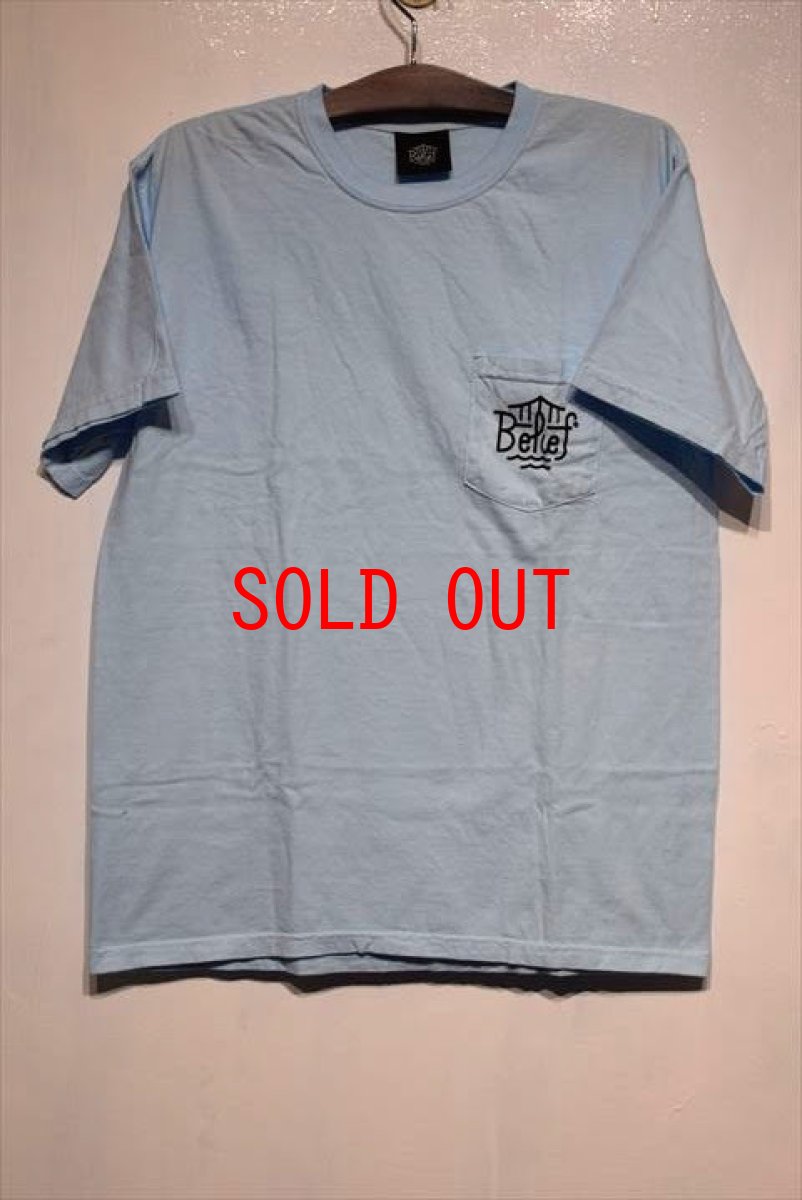画像2: Belief (ビリーフ) Triboro Pocket S/S Tee Light Blue ポケット 半袖 Tシャツ (2)
