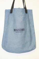 画像1: Mo'&Mo' NewYork(モーアンドモー ニューヨーク) Logo Denim Tote Bag デニム トートバッグ (1)