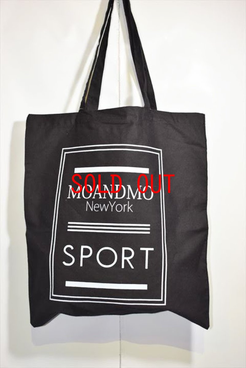 画像1: Mo'&Mo' NewYork(モーアンドモー ニューヨーク) Eco Tote Bag Sport Black トートバッグ (1)