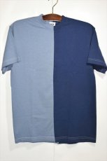 画像1: EPTM. (エピトミ) S/S Half&Half Box Tee Navy Light Blue ハーフ&ハーフ ボックス Tシャツ (1)