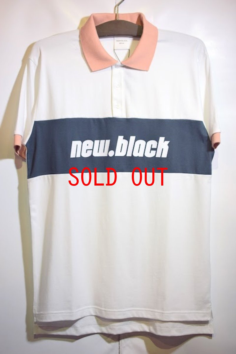画像1: New Black(ニューブラック) Deuce Polo Shirt White Classic Logo スポーツ テニス ポロシャツ (1)