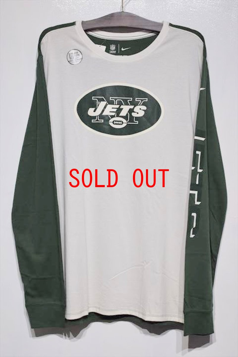 画像1: Nike(ナイキ) L/S NewYork JETS Tee Green White ニューヨーク ジェッツ NFL 長袖 Tシャツ (1)