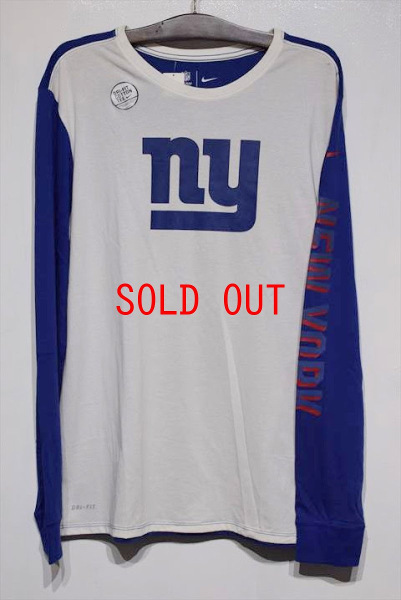 画像1: Nike(ナイキ) L/S NewYork Giants Tee Blue White ニューヨーク ジャイアンツ NFL 長袖 Tシャツ  (1)