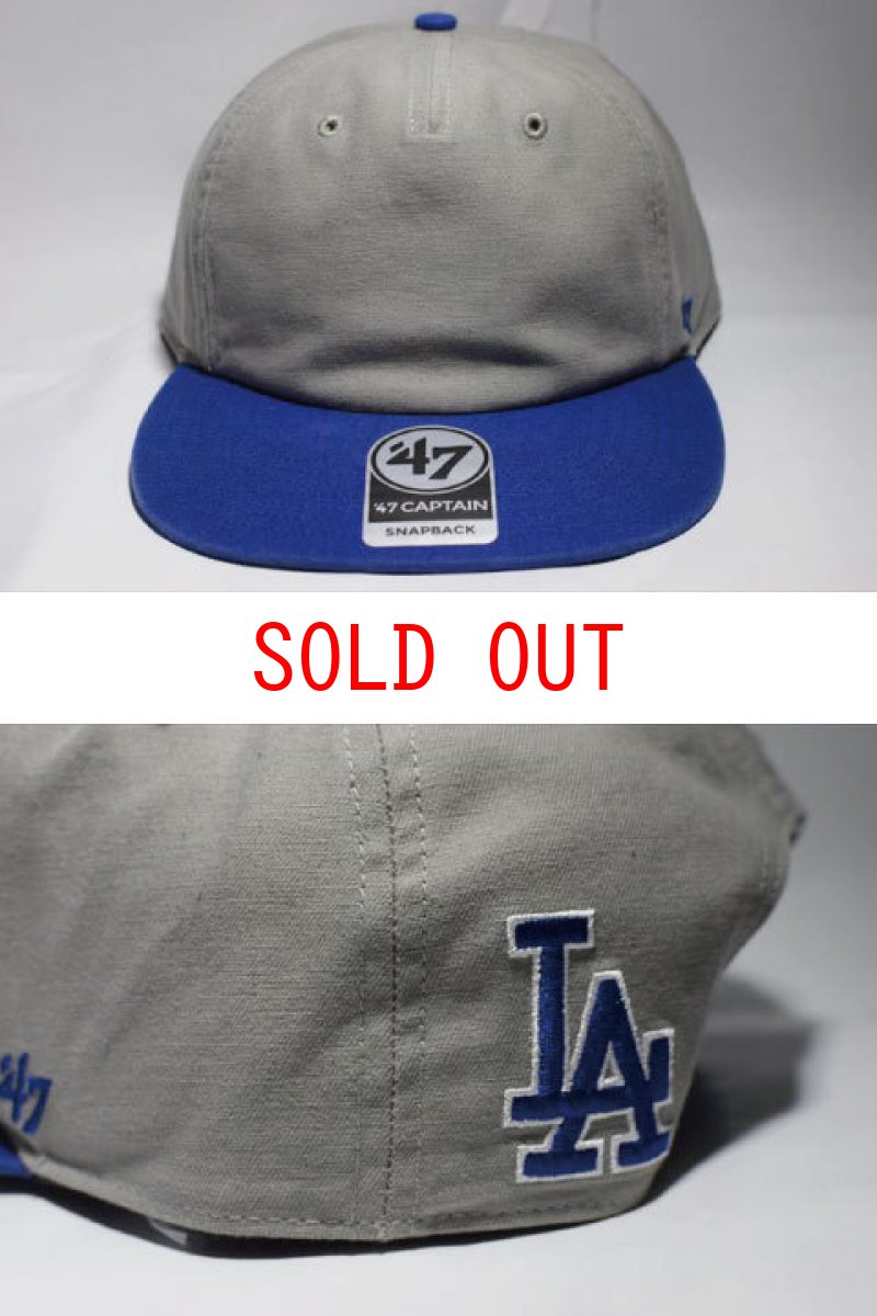 画像1: 47 Brand(フォーティーセブンブランド)Los Angels Dodgers Double Backer Snapback Cap Grey Blue グレー ブルー スナップバック キャップ MLB  (1)
