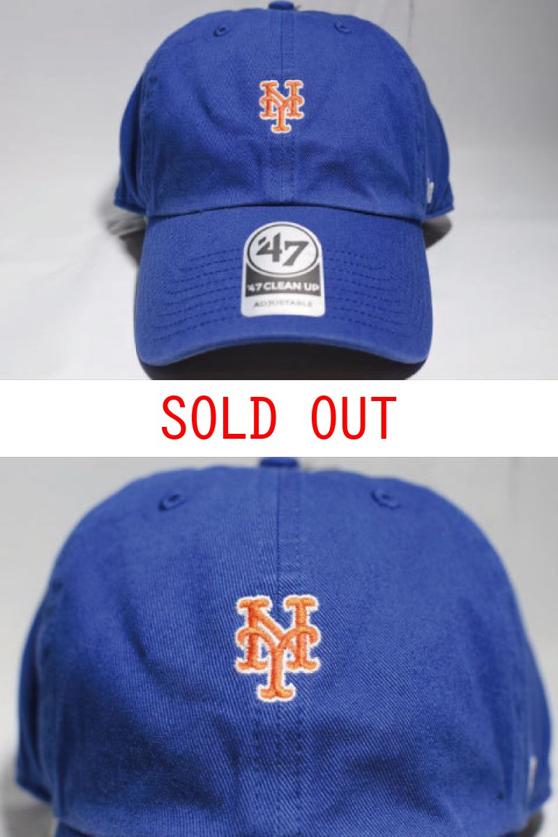 画像1: 47 Brand(フォーティーセブンブランド)New York Mets Ball Cap Small Logo Blue Orange ブルー オレンジ スモール ロゴ Round 6 Panel  (1)
