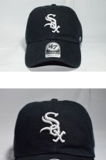 画像1: 47 Brand(フォーティーセブンブランド)White Sox Ball Cap Black White ブラック ホワイト Round 6 Panel  (1)