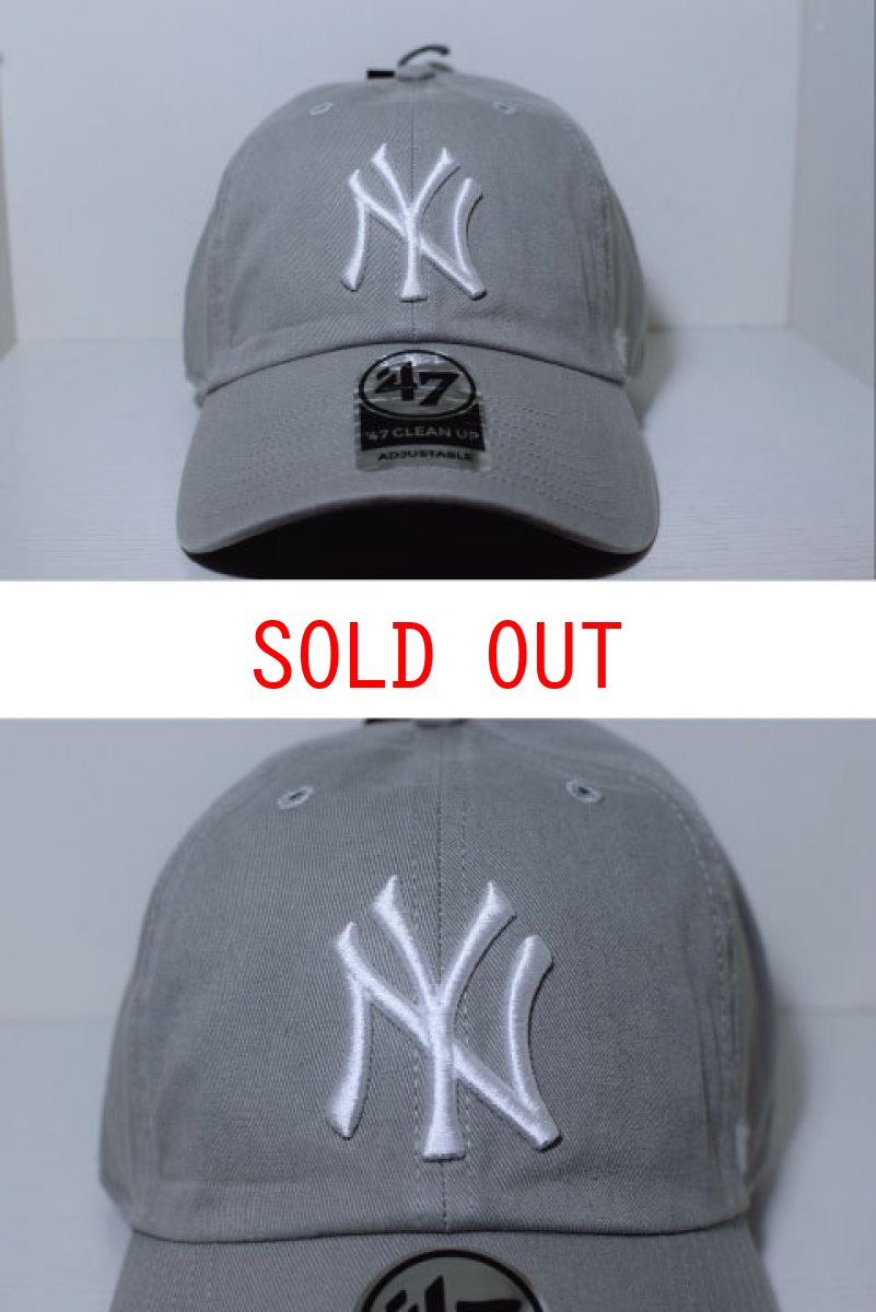 画像1: 47 Brand(フォーティーセブンブランド) New York Yankees Ball Cap Grey グレー Round 6 Panel  (1)