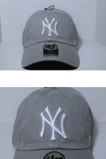 画像1: 47 Brand(フォーティーセブンブランド) New York Yankees Ball Cap Grey グレー Round 6 Panel  (1)