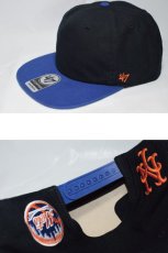 画像2: 47 Brand(フォーティーセブンブランド)New York Mets Double Backer Snapback Cap Black Blue Orange ブラック ブルー オレンジ スナップバック キャップ (2)