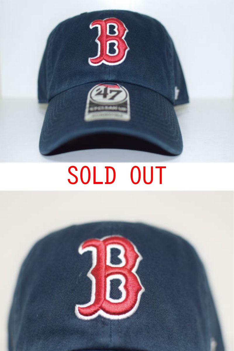 画像1: 47 Brand(フォーティーセブンブランド)Boston Red Sox Ball Cap Navy Red ネイビー レッド Round 6 Panel ラウンド ボール キャップ MLB  (1)