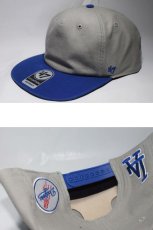 画像2: 47 Brand(フォーティーセブンブランド)Los Angels Dodgers Double Backer Snapback Cap Grey Blue グレー ブルー スナップバック キャップ MLB  (2)