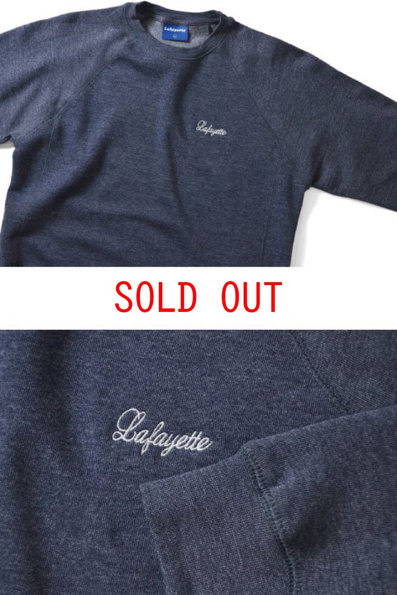 画像2: Lafayette(ラファイエット) Script Logo Raglan Crew Sweatshirt Navy スクリプト ロゴ ラグラン クルーネック スウェット (2)