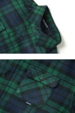 画像3: Black Watch Wide Range L/S Flannel Shirt Green Navy ブラック ウォッチ フランネル チェック シャツ (3)