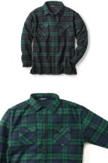 画像1: Black Watch Wide Range L/S Flannel Shirt Green Navy ブラック ウォッチ フランネル チェック シャツ (1)