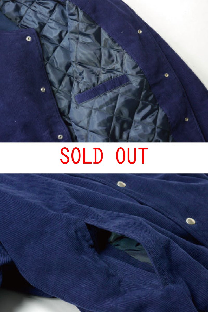 画像5: Indigo Dyed Corduroy Varsity Jacket Navy インディゴ コーデュロイ ジャケット (5)