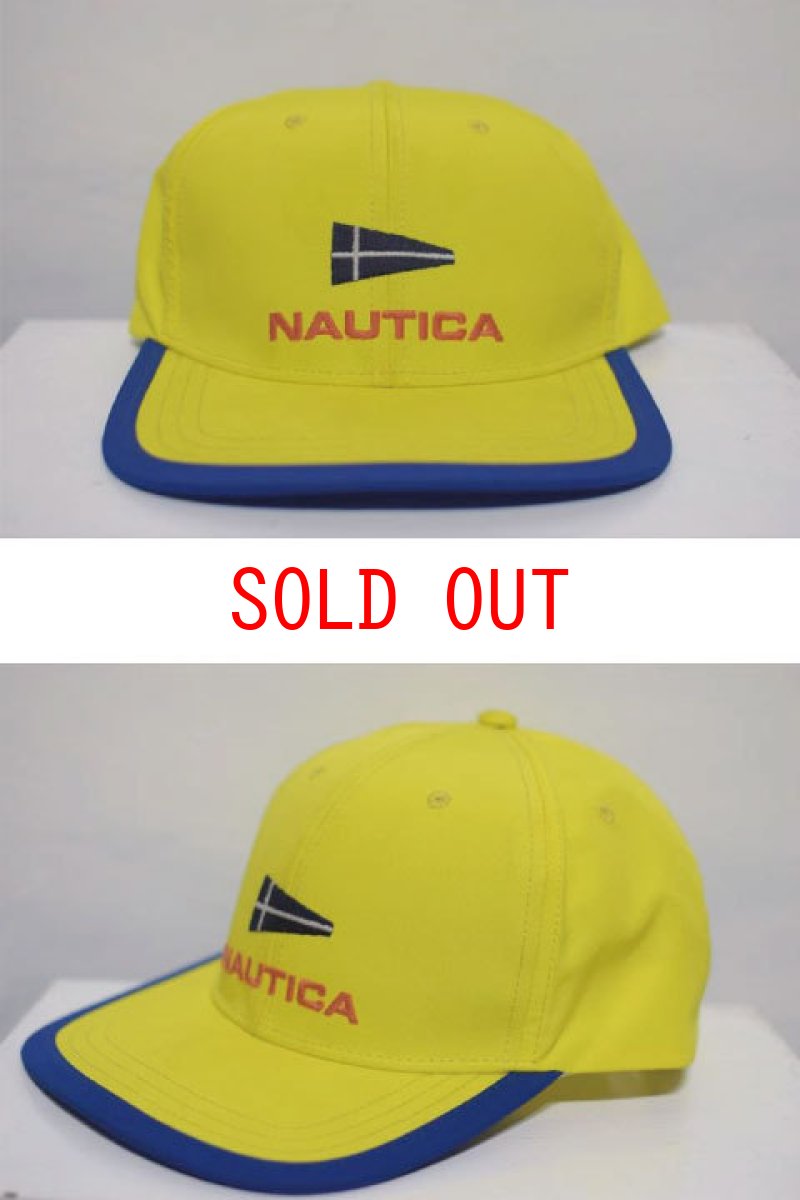 画像1: Nautica(ノーティカ) ＋ UO Snapbuck Cap Logo Neon Yellow スナップバック キャップ  (1)