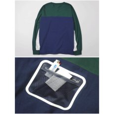 画像2: Tech L/S Tee Green Navy テック  グリーン ネイビー  (2)