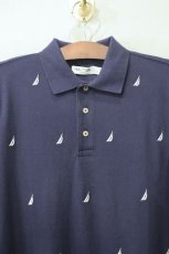 画像1: Nautica(ノーティカ) S/S All Over Logo Polo Shirts Navy Cotton ロゴ ポロシャツ コットン ネイビー  (1)