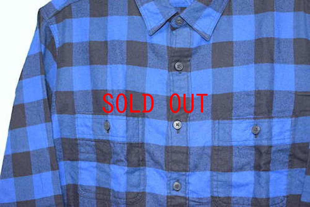 画像4: Plaid Flannel L/S Shirts Blue Check チェック 長袖 ネル シャツ (4)