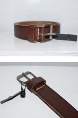 画像1: J.Crew(ジェイクルー) Roller Buckle Leather Belt Dark Brown レザー ブラウン ベルト (1)