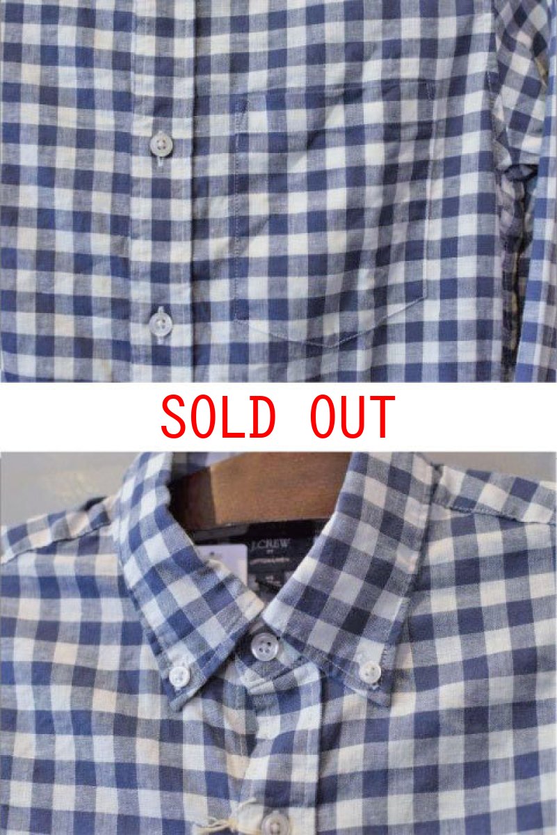 画像3: Cotton Linen Check L/S Shirts White Navy 長袖 シャツ (3)