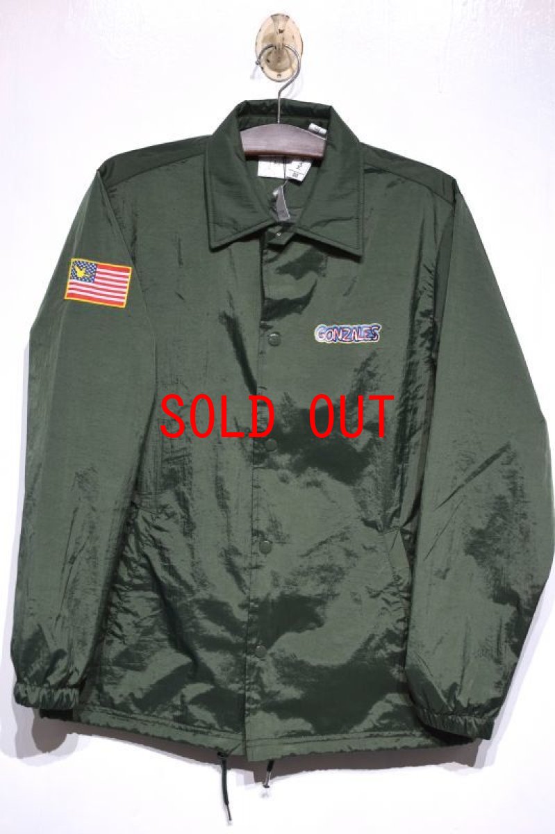 画像2: Mark Gonzales(マークゴンザレス) Nylon Coach Jacket Green ナイロン コーチ ジャケット Gonz  (2)
