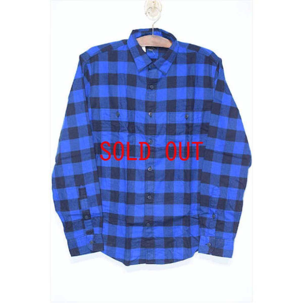画像1: Plaid Flannel L/S Shirts Blue Check チェック 長袖 ネル シャツ (1)