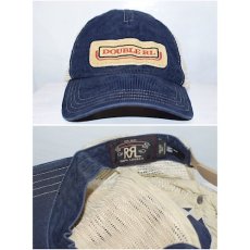 画像1: RRL(ダブルアール) Limited Edition Cord Vintage Logo Mesh Cap Navy デッドストック メッシュ キャップ (1)