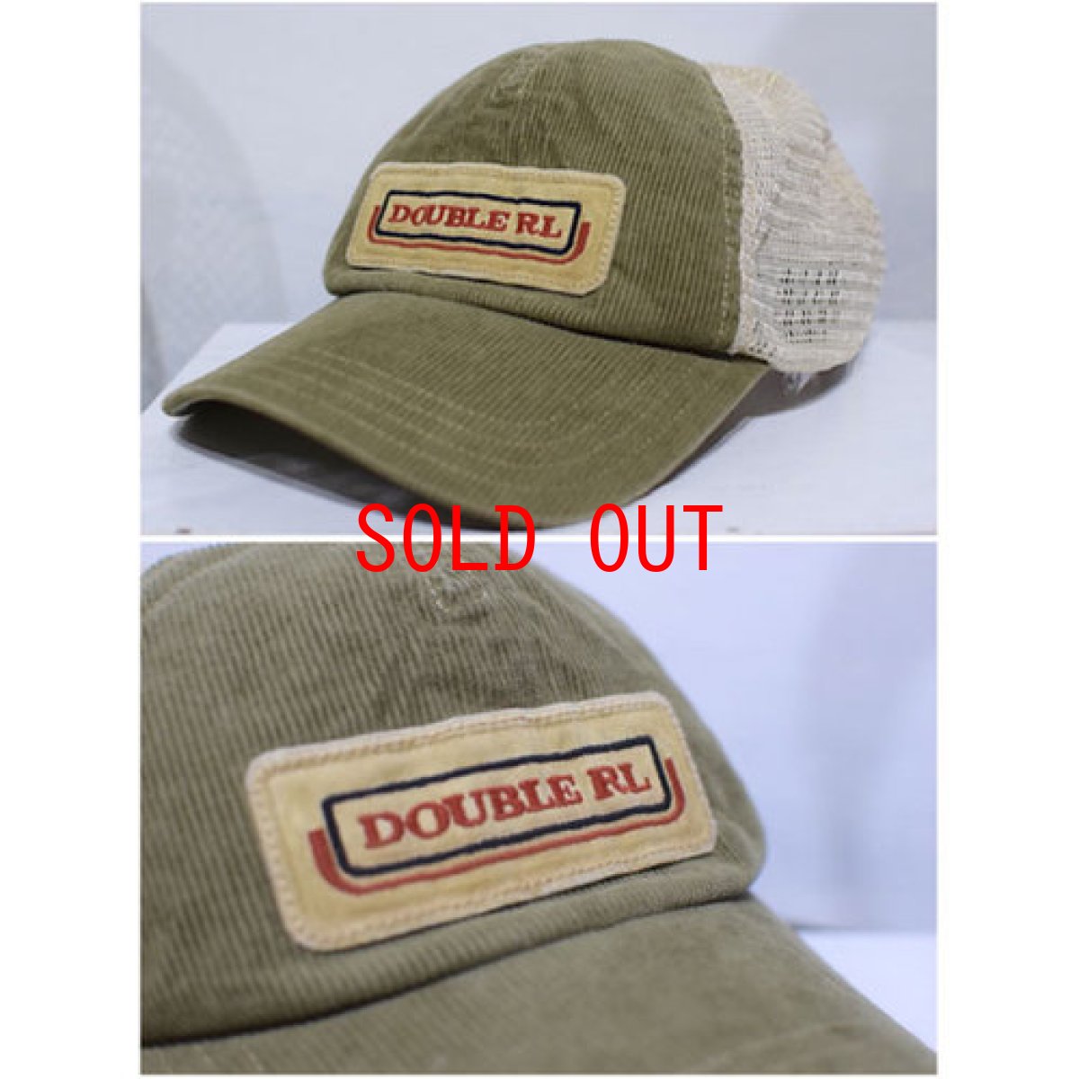 画像2: RRL(ダブルアール) Limited Edition Cord Vintage Logo Mesh Cap Olive デッドストック メッシュ キャップ (2)