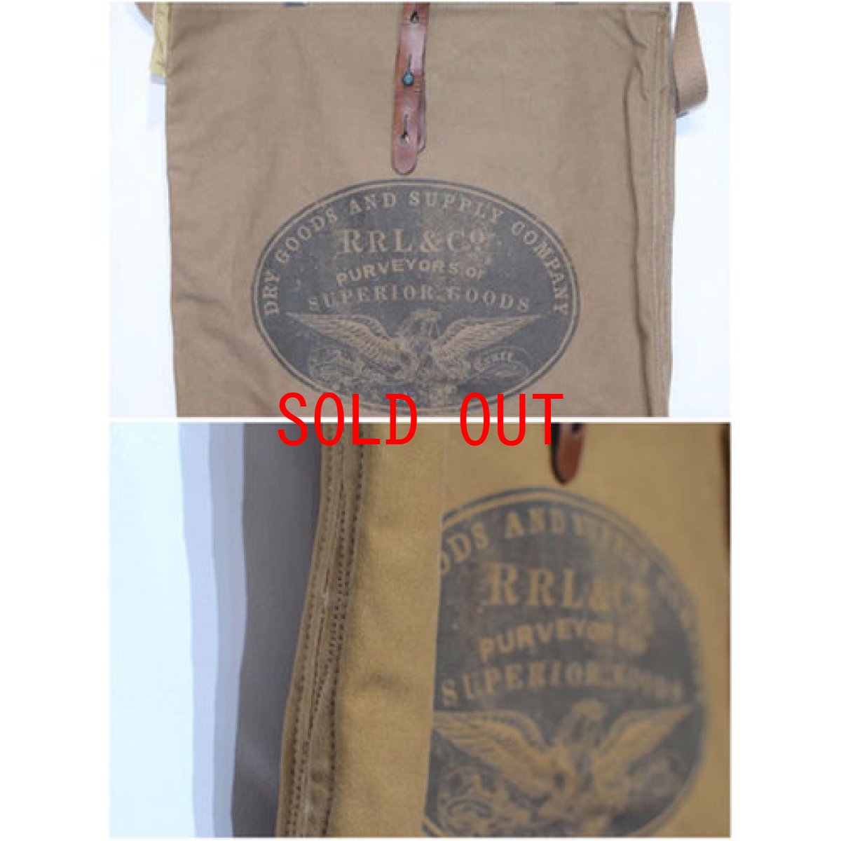 画像3: RRL(ダブルアール) Limited Edition Medium Circle Logo Canvas Shoulder Bag Light Brown Deadstock デッドストック ショルダーバッグ (3)