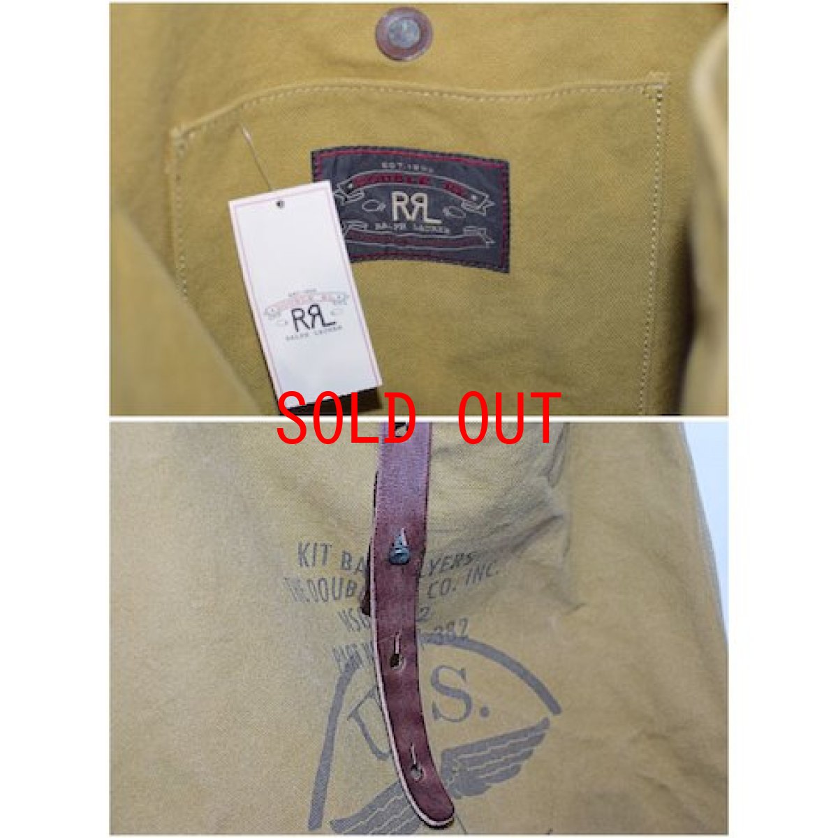 画像4: RRL(ダブルアール) Limited Edition Medium Canvas Shoulder Bag Light Olive Deadstock デッドストック ショルダーバッグ (4)
