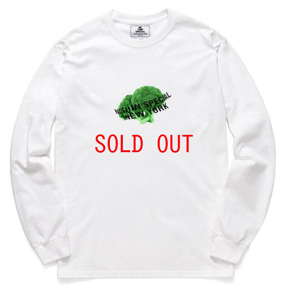 画像1: Nothin' Special(ナッシン スペシャル) L/S Broccoli Tee White 長袖 Tシャツ (1)