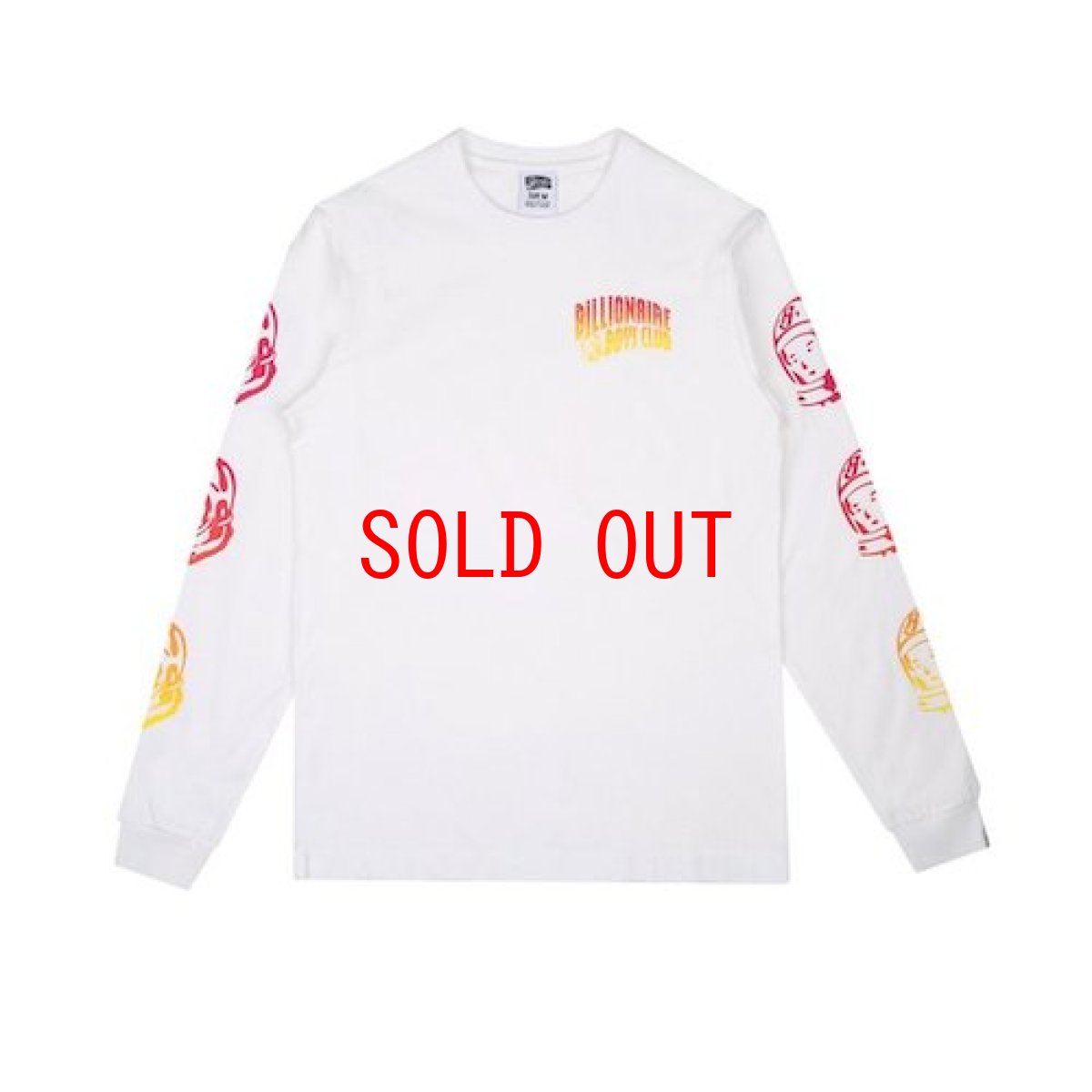 画像1: Billionaire Boys Club (ビリオネアボーイズクラブ) Gradient Helmet Print L/S Tee White 長袖 Tシャツ (1)