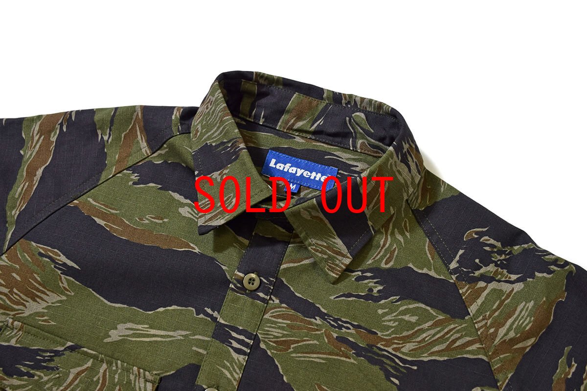 画像3: Lafayette(ラファイエット) Cotton Ripstop BDU Tiger Camo S/S Shirts 半袖 ミリタリー シャツ  (3)