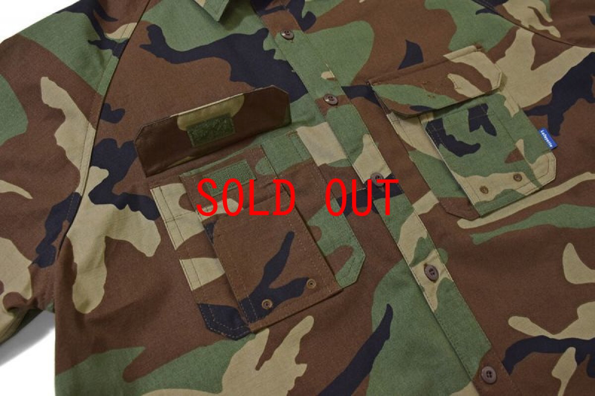 画像6: Lafayette(ラファイエット) Cotton Ripstop BDU Woodland Camo S/S Shirts 半袖 ミリタリー シャツ (6)