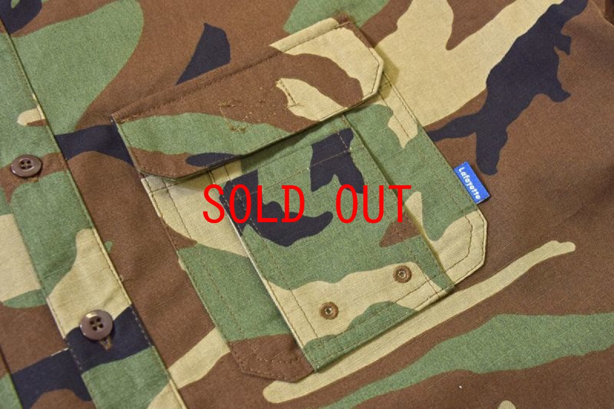 画像4: Lafayette(ラファイエット) Cotton Ripstop BDU Woodland Camo S/S Shirts 半袖 ミリタリー シャツ (4)