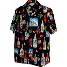 画像2: Pacific legend Aloha Shirts Hot Hawaiian Sauce Black パシフィック レジェンド アロハシャツ ホット チリソース ブラック (2)