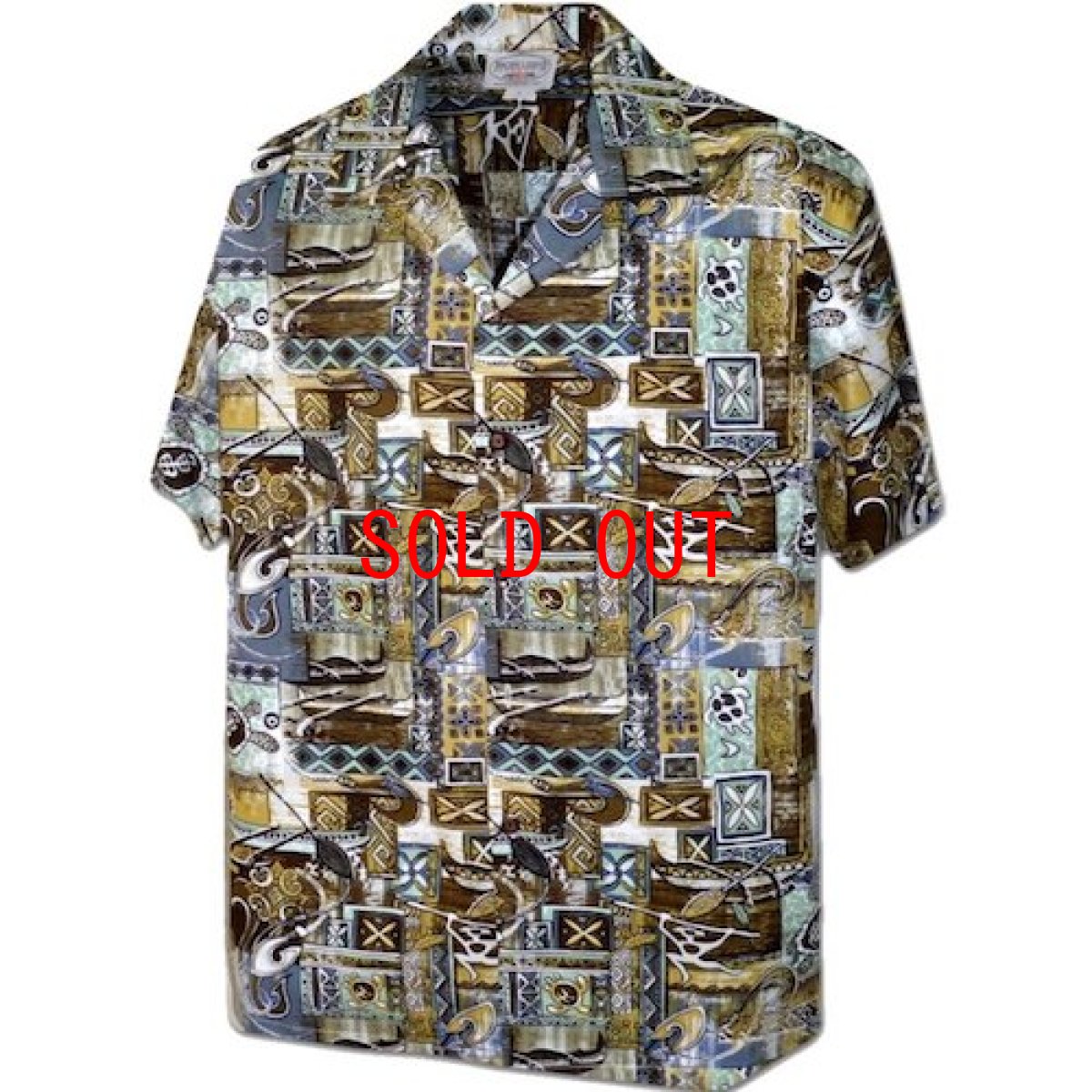 画像1: Pacific legend Aloha Shirts Allover Sage アロハシャツ  (1)
