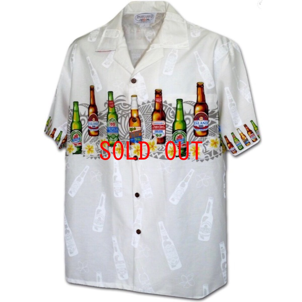 画像1: Pacific legend Aloha Shirts Beer World パシフィック レジェンド アロハシャツ ビール ブラック (1)