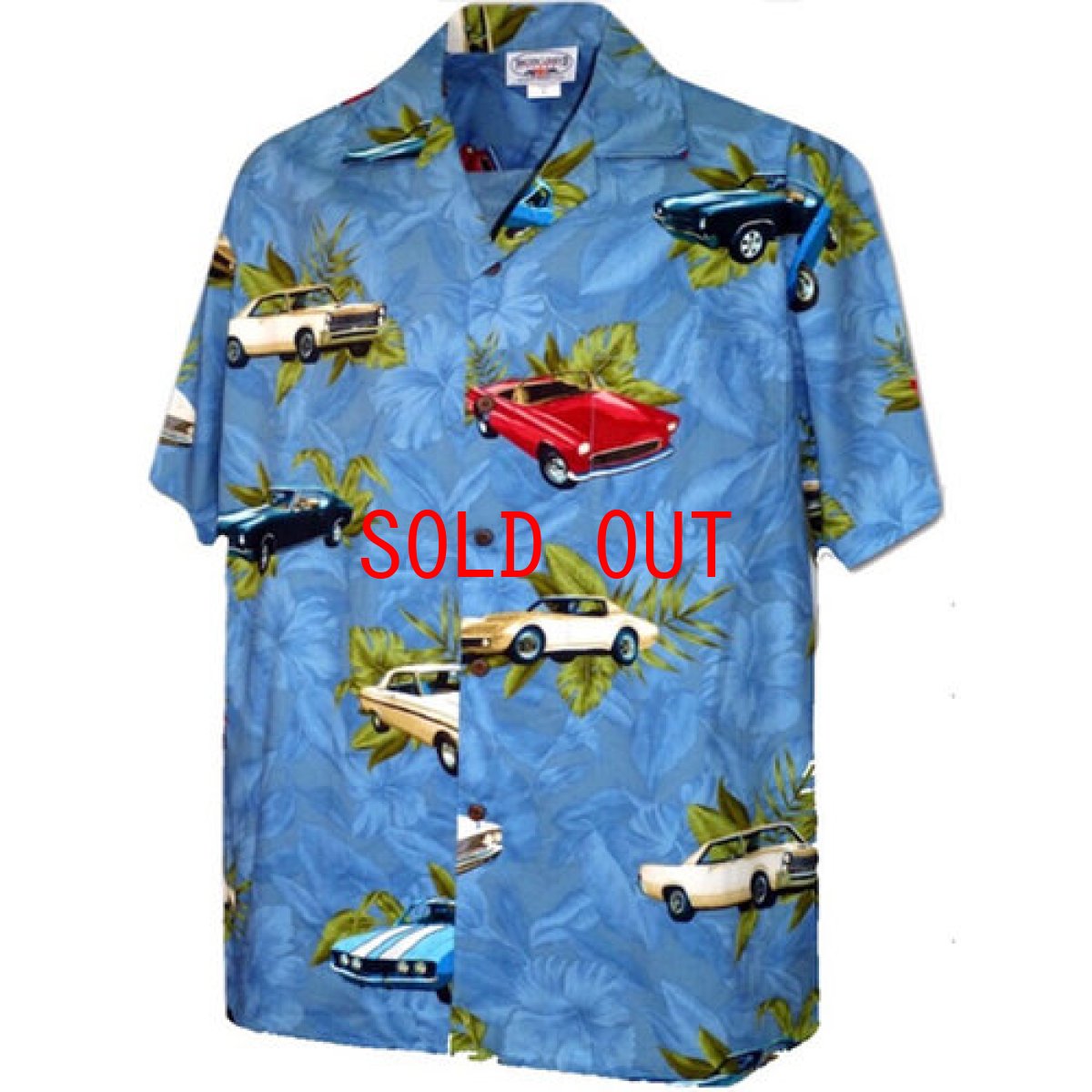 画像1: Pacific legend Aloha Shirts Allover Denim アロハシャツ ブラック ルート 66 (1)