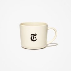 画像2: The NewYork Times(ニューヨーク タイムズ) Porcelain T Logo Mug Cup White Grey マグカップ コップ (2)
