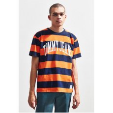 画像2: Tommy Hilfiger(トミーヒルフィガー) Tommy Jeans S/S Border Tee Orange Navy トミージーンズ 半袖 ボーダー Tシャツ (2)