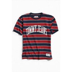 画像1: Tommy Hilfiger(トミーヒルフィガー) Tommy Jeans S/S Border Tee Burgundy Navy トミージーンズ 半袖 ボーダー Tシャツ (1)